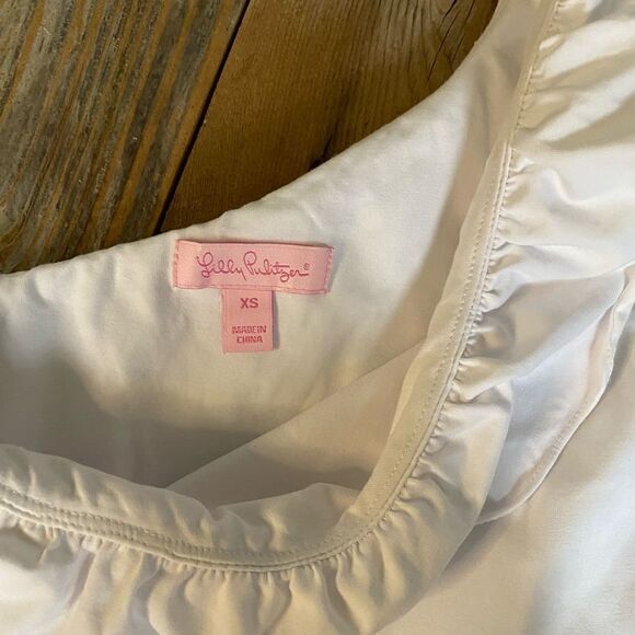 Lilly Pulitzer Mini Dress Size Small One Shoulder Ruffle Floral Pink Orange - Picture 3 of 6